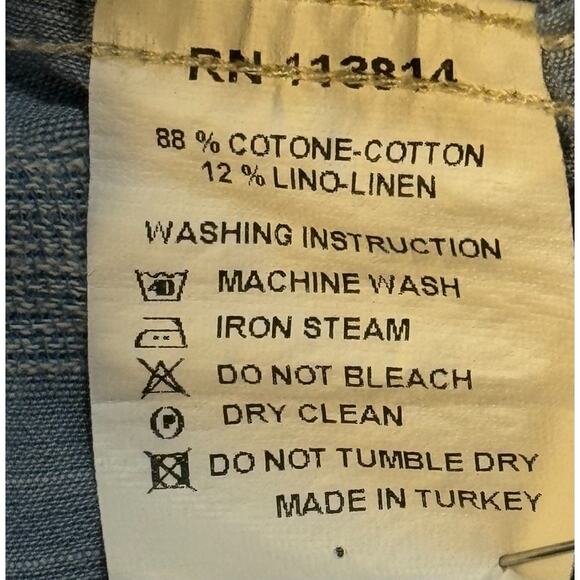 Billy Reid Mens Medium Slim Cut Long Sleeve Casual Shirt Blue White Stripes - Picture 11 of 11